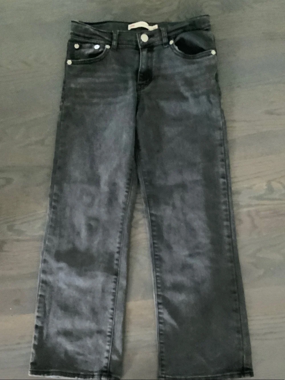 Levi's Black Washed Straight-Leg Jeans